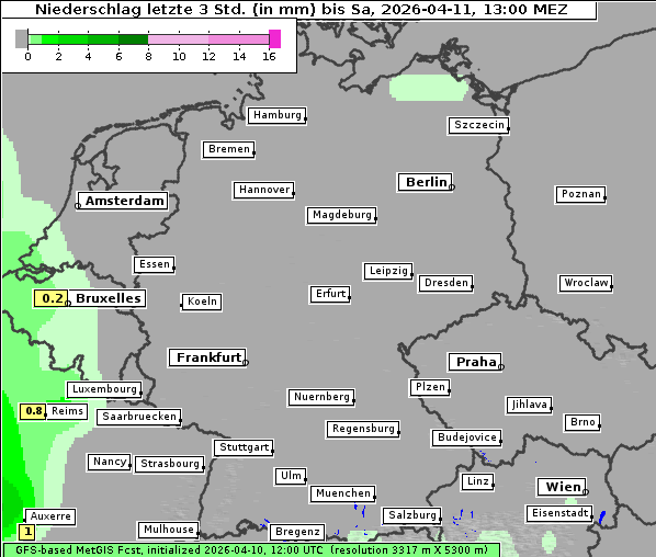 Niederschlag, 11. 4. 2026
