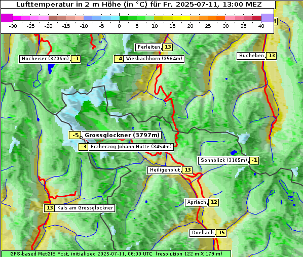 Temperatur, 11. 7. 2025