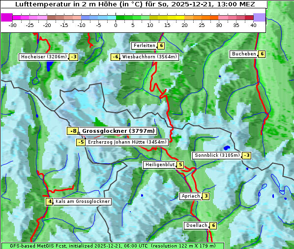 Temperatur, 21. 12. 2025