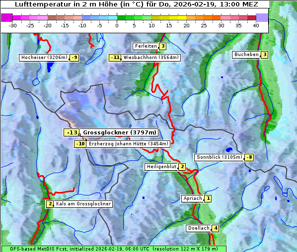 Temperatur, 19. 2. 2026