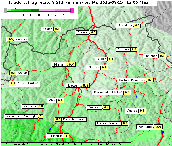 Niederschlag, 27. 8. 2025