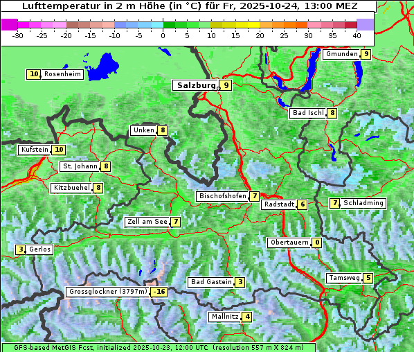 Temperatur, 24. 10. 2025