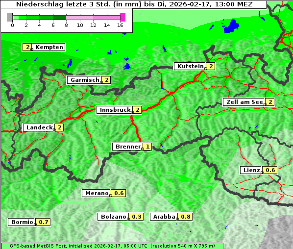 Niederschlag, 17. 2. 2026