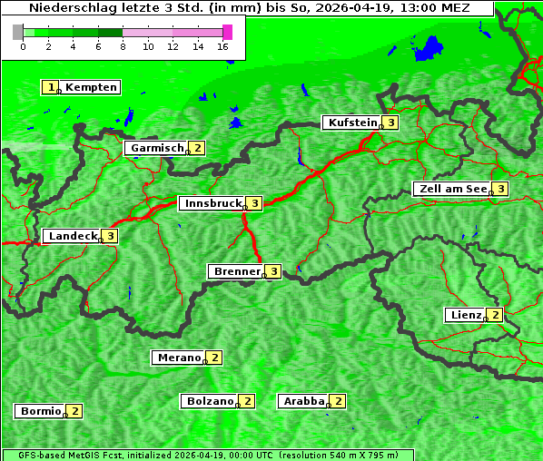 Niederschlag, 19. 4. 2026