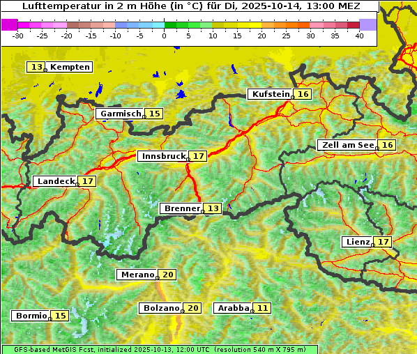 Temperatur, 14. 10. 2025