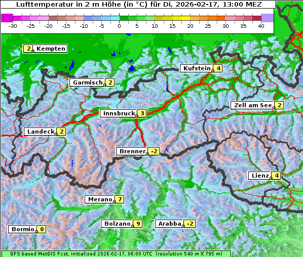 Temperatur, 17. 2. 2026