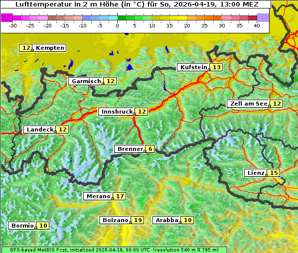 Temperatur, 19. 4. 2026