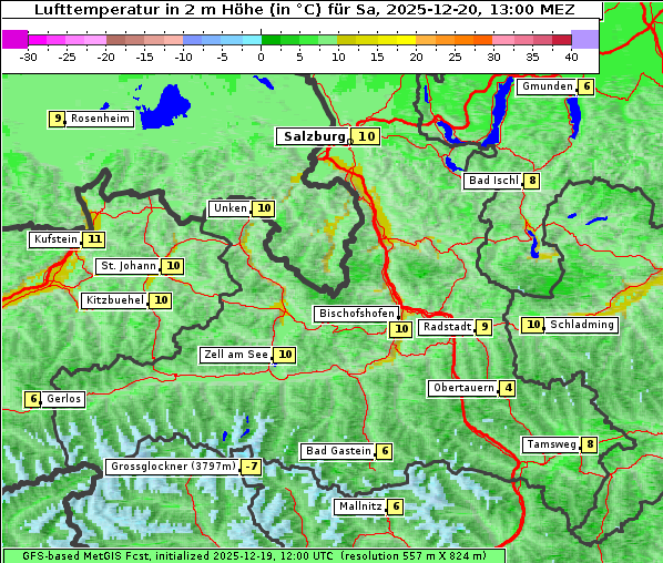Temperatur, 20. 12. 2025