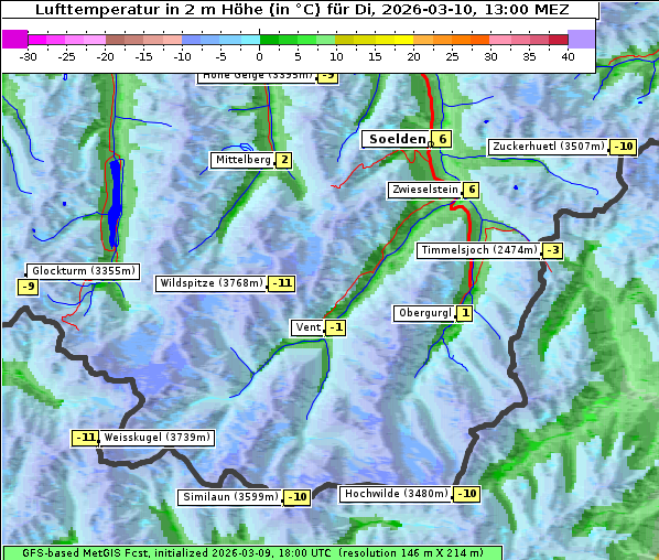 Temperatur, 10. 3. 2026