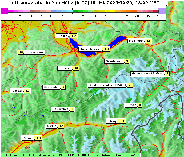 Temperatur, 29. 10. 2025