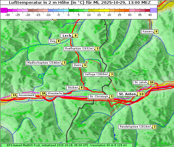 Temperatur, 29. 10. 2025