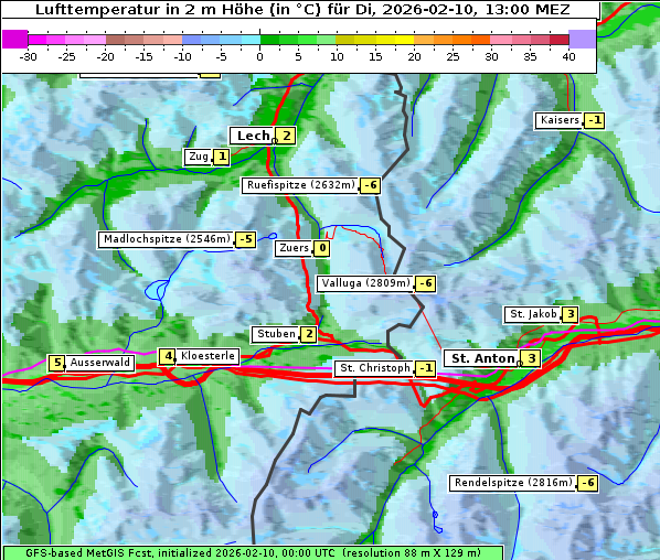 Temperatur, 10. 2. 2026