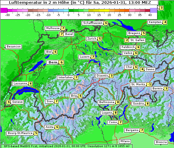 Temperatur, 31. 1. 2026