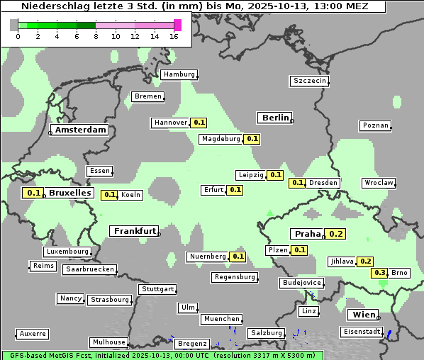 Niederschlag, 13. 10. 2025
