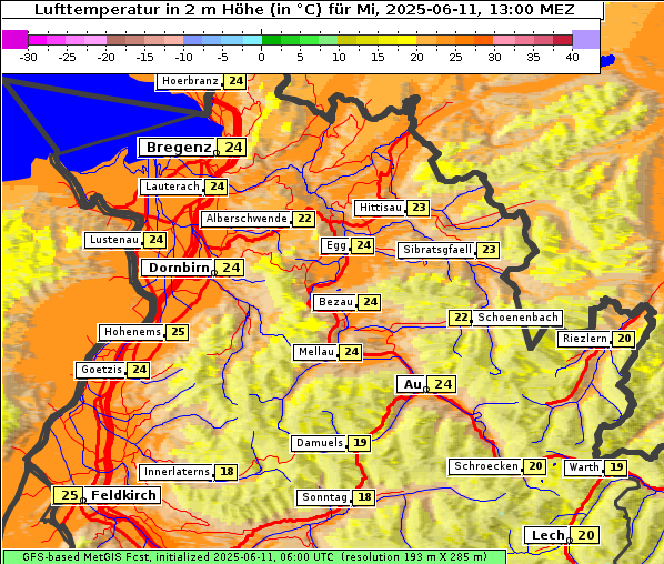 Temperatur, 11. 6. 2025