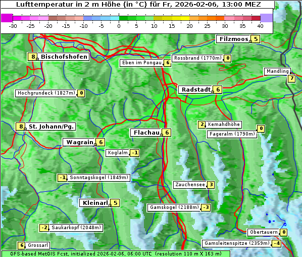 Temperatur, 6. 2. 2026