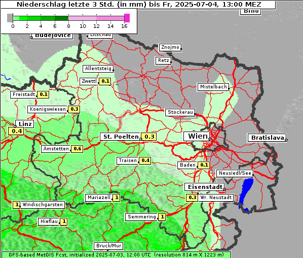 Niederschlag, 4. 7. 2025