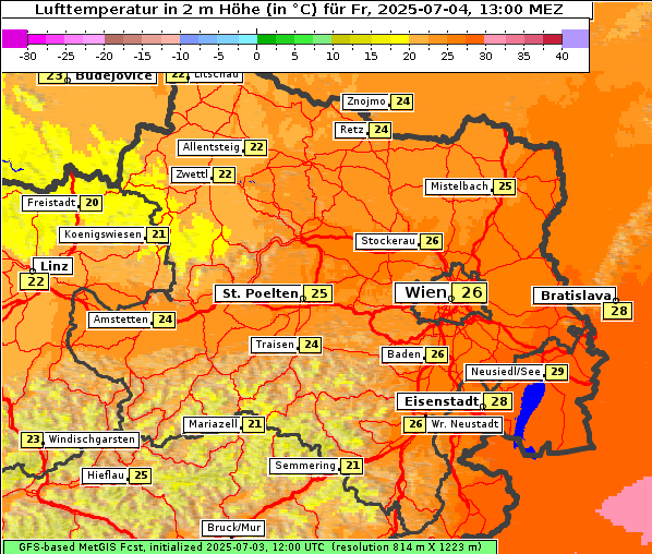 Temperatur, 4. 7. 2025