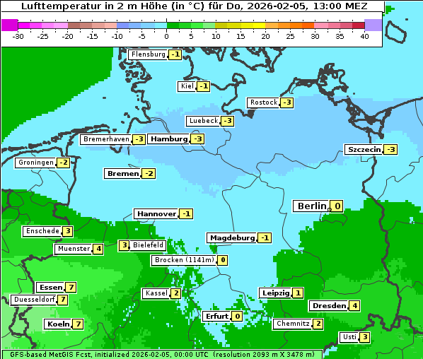Temperatur, 5. 2. 2026