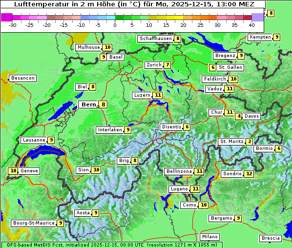 Temperatur, 15. 12. 2025