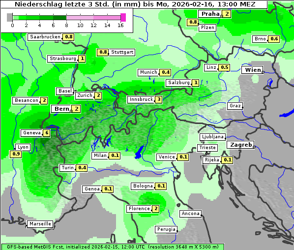 Niederschlag, 16. 2. 2026