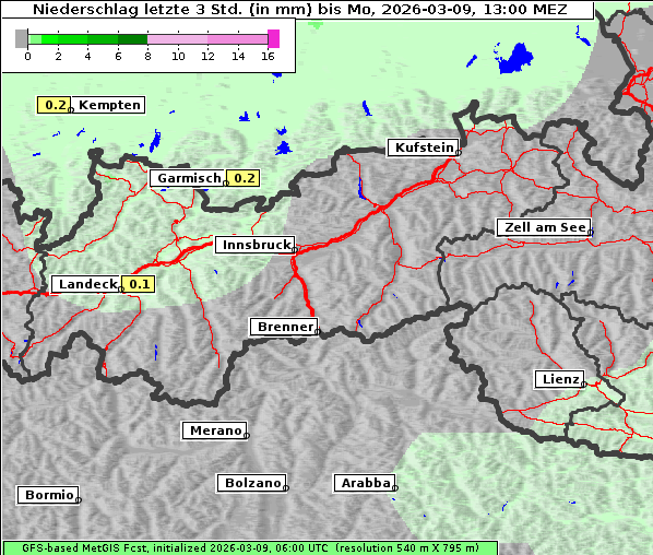 Niederschlag, 9. 3. 2026