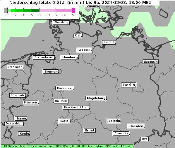 Niederschlag, 28. 12. 2024