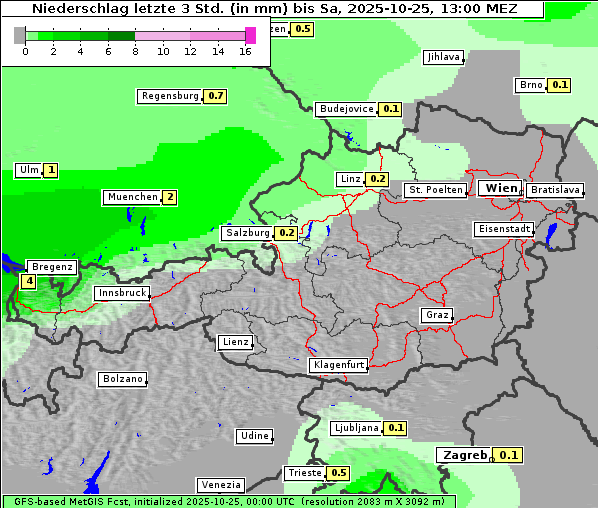 Niederschlag, 25. 10. 2025