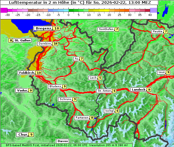 Temperatur, 22. 2. 2026