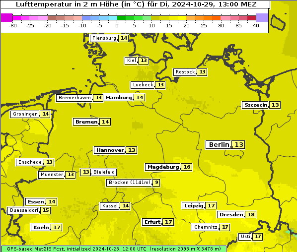 Temperatur, 29. 10. 2024