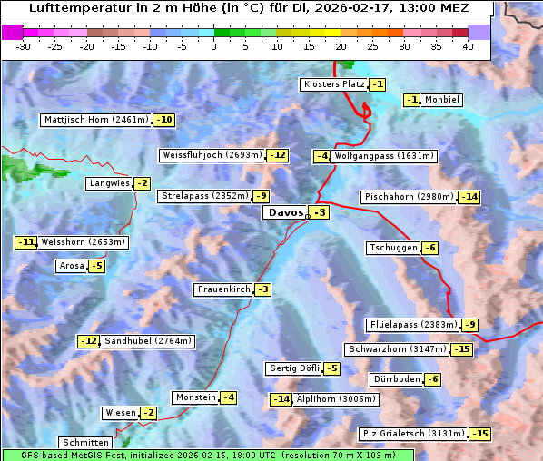 Temperatur, 17. 2. 2026