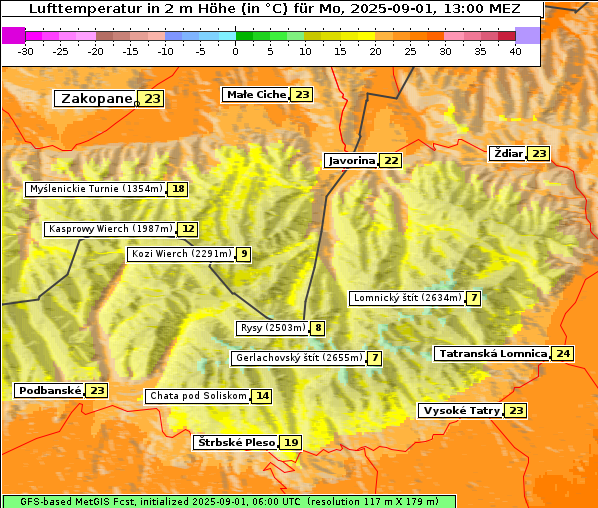 Temperatur, 1. 9. 2025