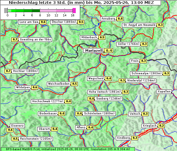 Niederschlag, 26. 5. 2025