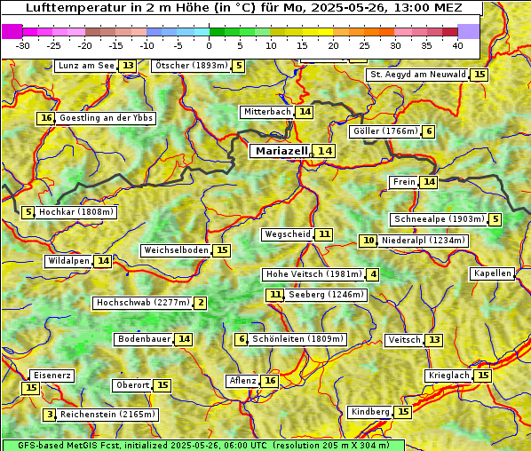Temperatur, 26. 5. 2025