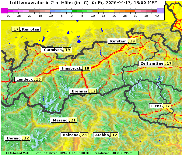 Temperatur, 17. 4. 2026
