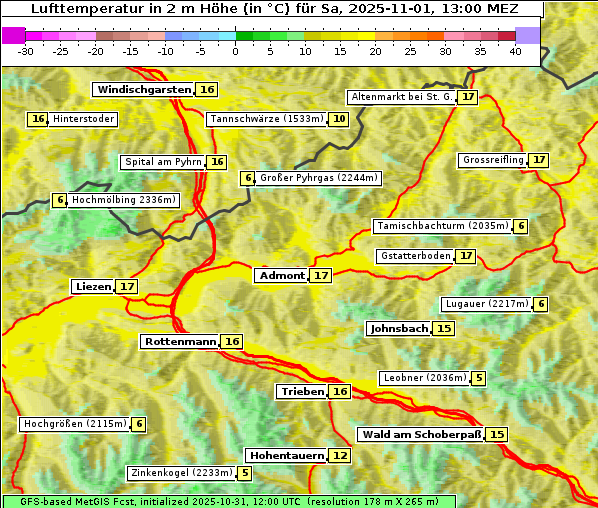 Temperatur, 1. 11. 2025