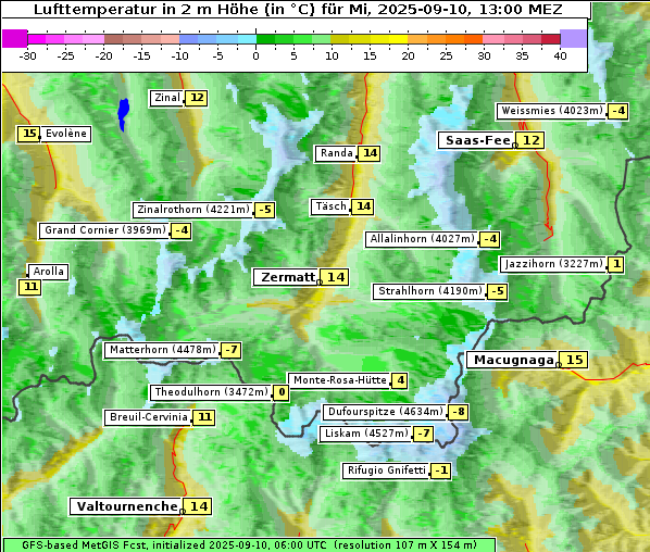 Temperatur, 10. 9. 2025