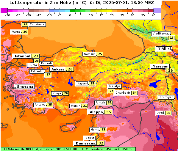 Temperatur, 1. 7. 2025