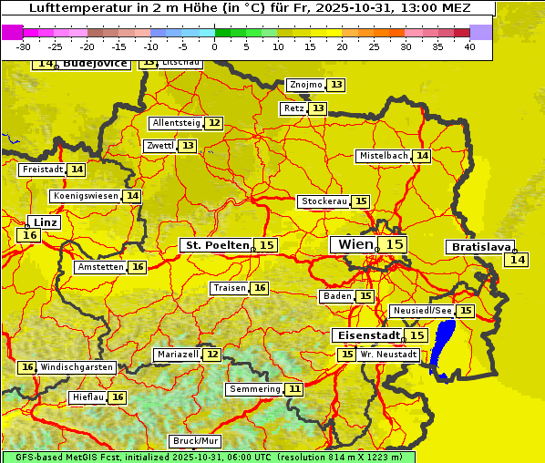 Temperatur, 31. 10. 2025