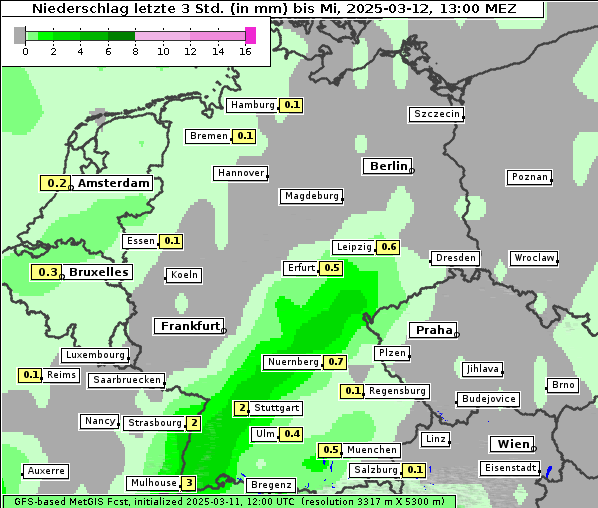 Niederschlag, 12. 3. 2025