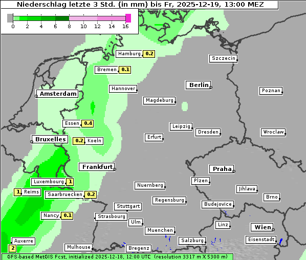 Niederschlag, 19. 12. 2025