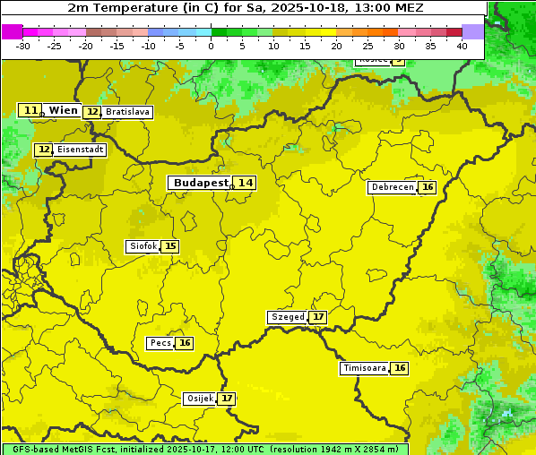 Temperatur, 18. 10. 2025