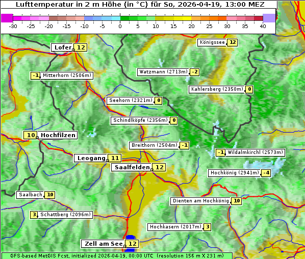 Temperatur, 19. 4. 2026