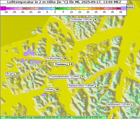 Temperatur, 17. 9. 2025