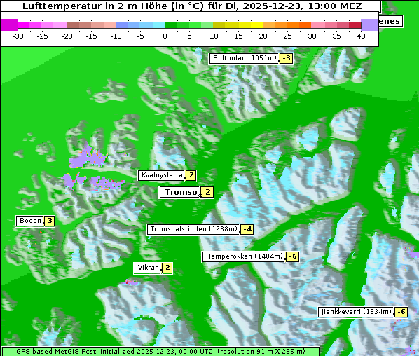 Temperatur, 23. 12. 2025