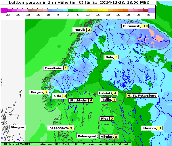 Temperatur, 28. 12. 2024