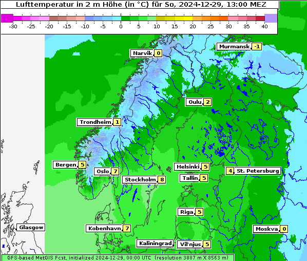 Temperatur, 29. 12. 2024