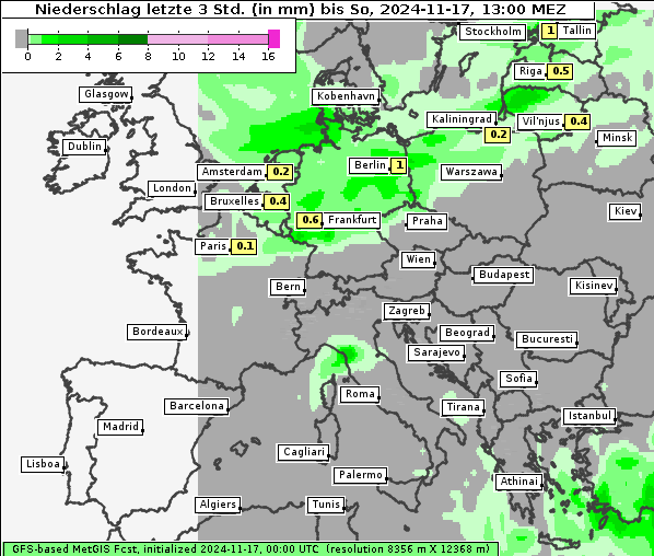 Niederschlag, 17. 11. 2024