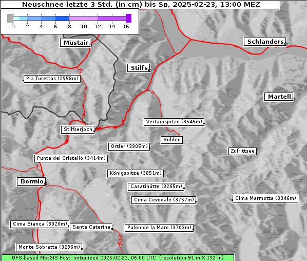 Neuschnee, 23. 2. 2025