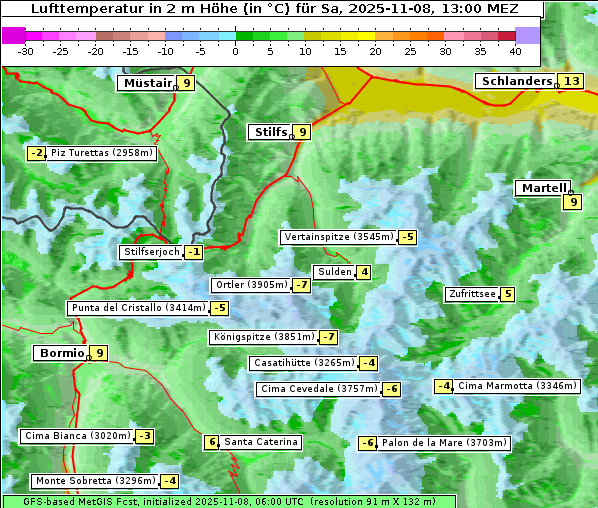 Temperatur, 8. 11. 2025
